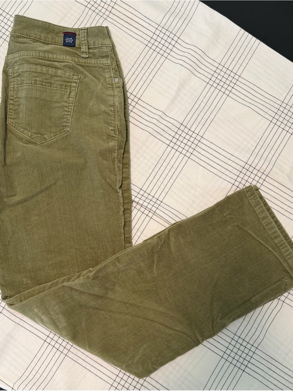 Blue House Drive Olive Green Stretch Corduroy Pants Size 10